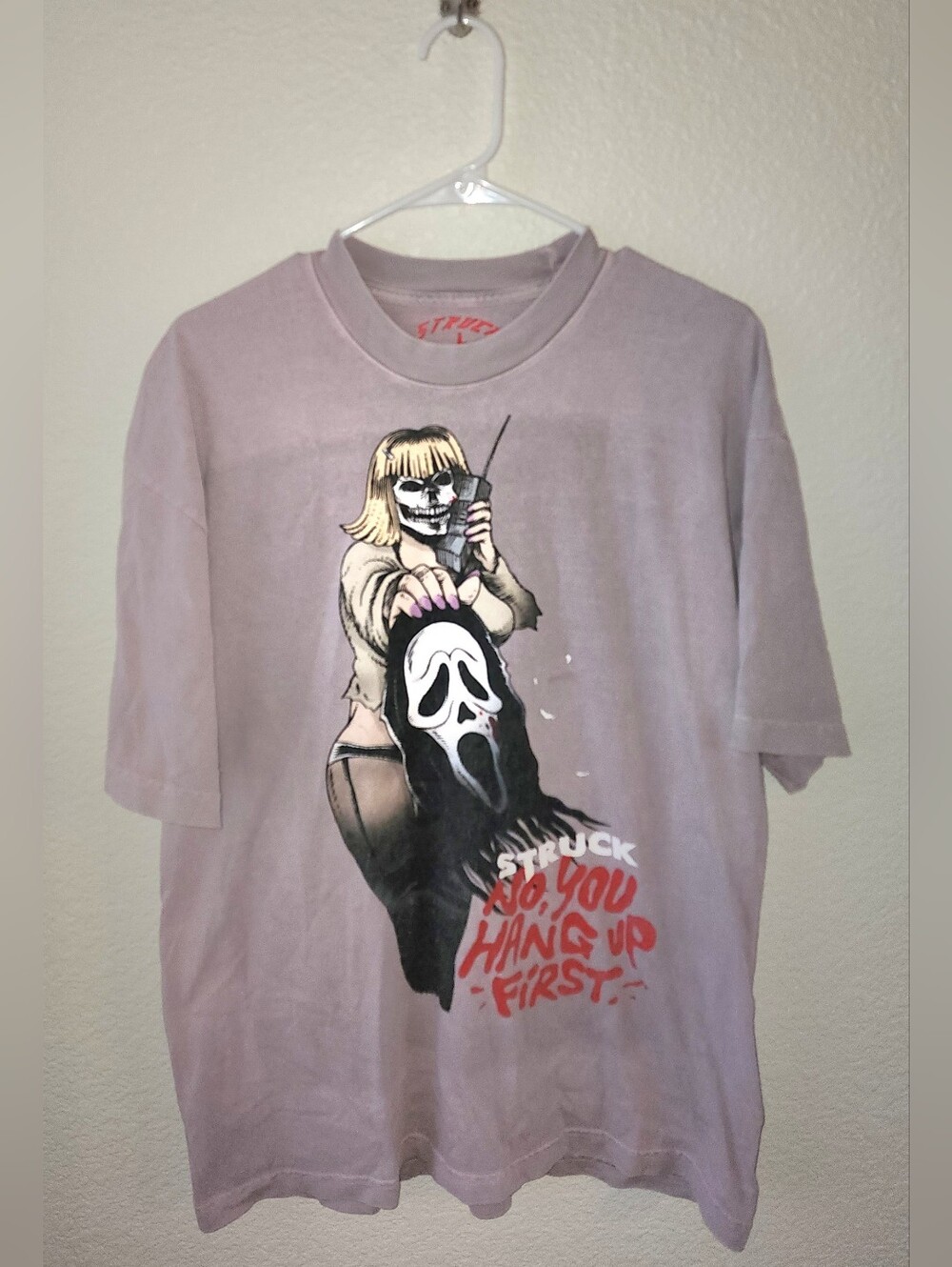 Struck No You Hang Up First Horror Graphic Tee Size L
